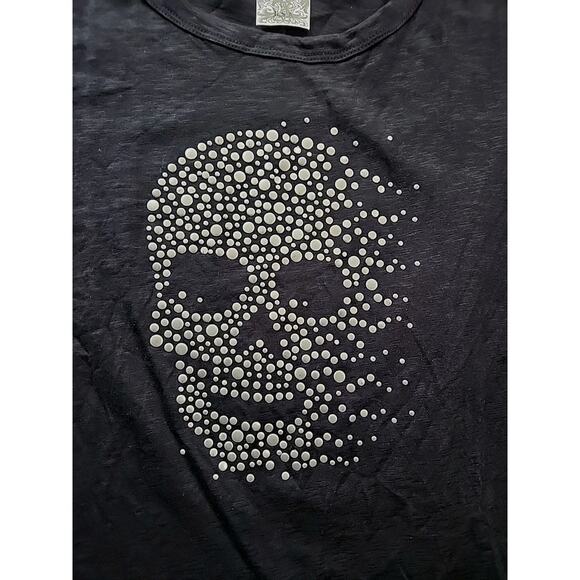 Vocal Womens Size 3 XL Black Tshirt With Metal Stud Skull Design - Picture 2 of 5